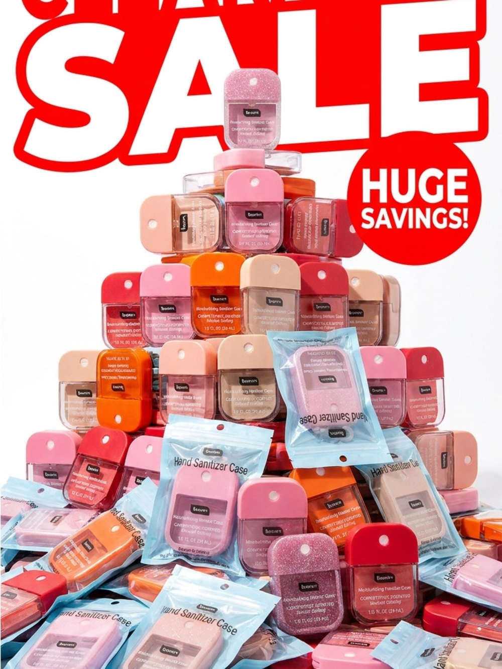 Sanitizer & silicone Case Pack — Assorted Pink & Red Hand Sanitizer & Cases